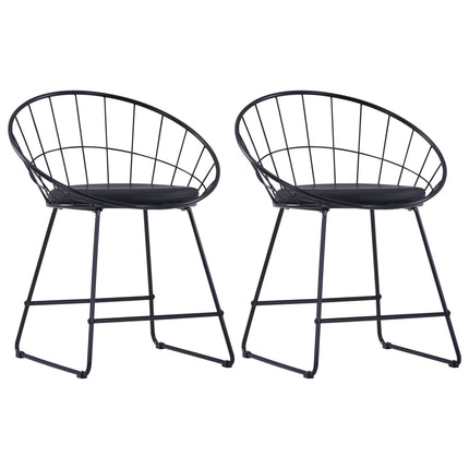 Chaises À Manger Siège En Similicuir Lot De 2 Acier