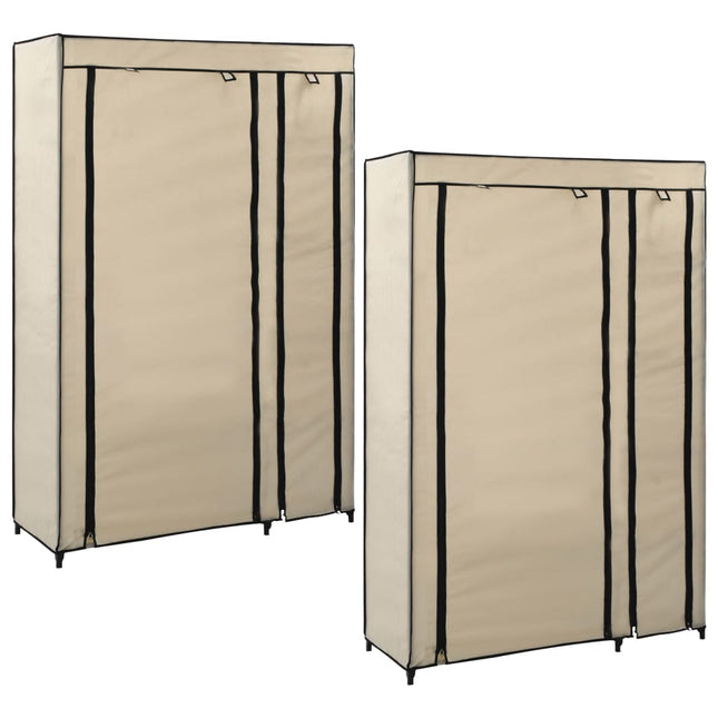 Garde-Robes Pliables 2 Pcs 110X45X175 Cm Tissu