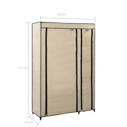Garde-Robes Pliables 2 Pcs 110X45X175 Cm Tissu