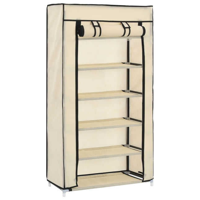 Armoire À Chaussures Avec Housse Tissu Crème