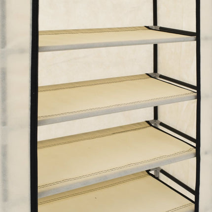 Armoire À Chaussures Avec Housse Tissu Crème