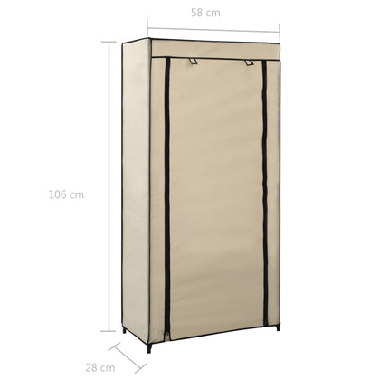 Armoire À Chaussures Avec Housse Tissu Crème