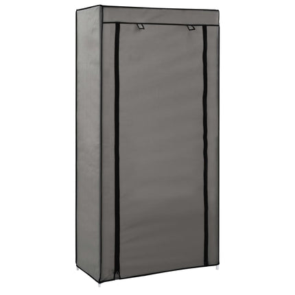 Armoire À Chaussures Avec Housse Tissu Gris