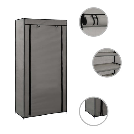 Armoire À Chaussures Avec Housse Tissu Gris