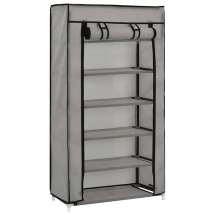 Armoire À Chaussures Avec Housse Tissu Gris