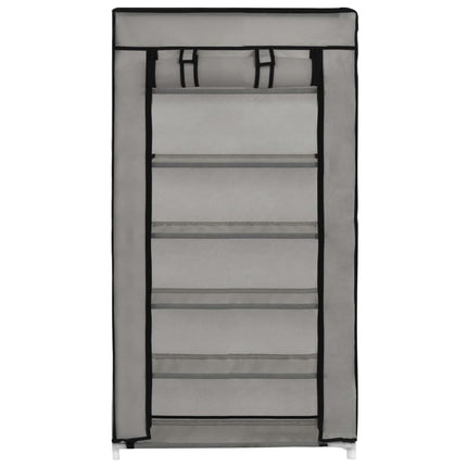 Armoire À Chaussures Avec Housse Tissu Gris