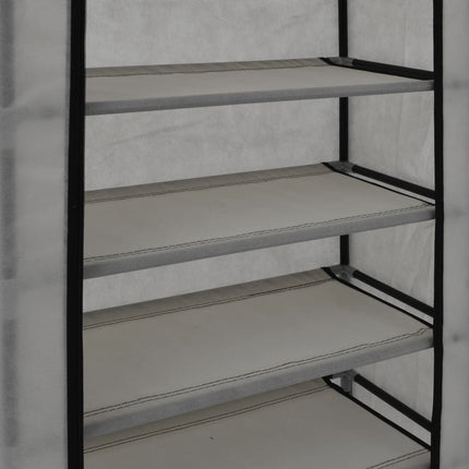 Armoire À Chaussures Avec Housse Tissu Gris