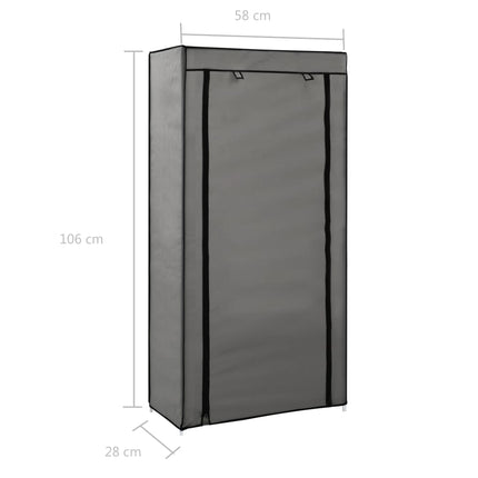Armoire À Chaussures Avec Housse Tissu Gris
