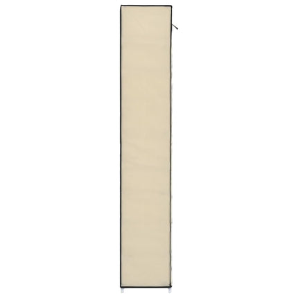 Armoire À Chaussures Avec Housse 57X29X162 Cm Tissu Crème
