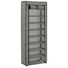 Armoire À Chaussures Avec Housse 57X29X162 Cm Tissu Gris