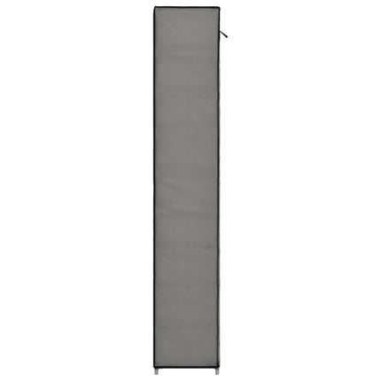 Armoire À Chaussures Avec Housse 57X29X162 Cm Tissu Gris