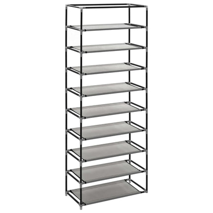 Armoire À Chaussures Avec Housse 57X29X162 Cm Tissu Gris