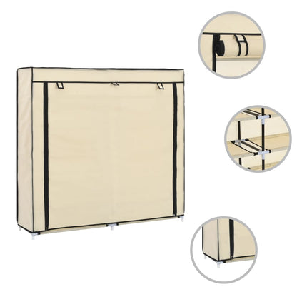 Armoire À Chaussures Avec Housse Tissu Crème