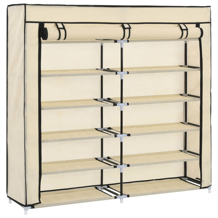 Armoire À Chaussures Avec Housse Tissu Crème