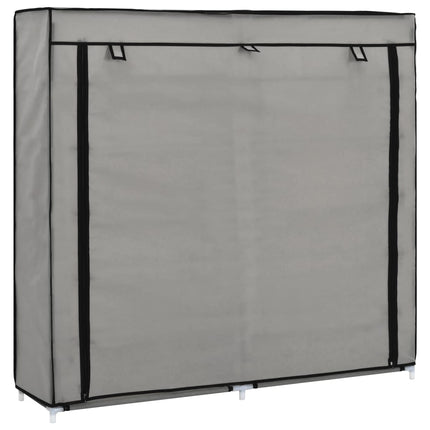 Armoire À Chaussures Avec Housse Tissu Gris