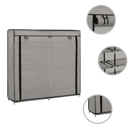 Armoire À Chaussures Avec Housse Tissu Gris