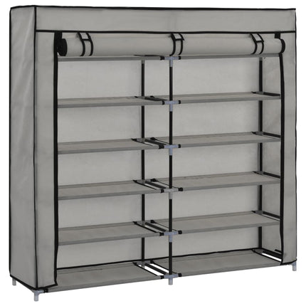 Armoire À Chaussures Avec Housse Tissu Gris