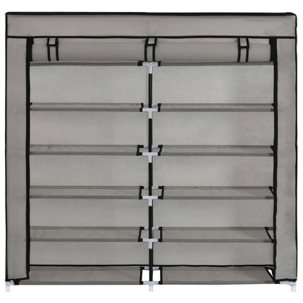 Armoire À Chaussures Avec Housse Tissu Gris
