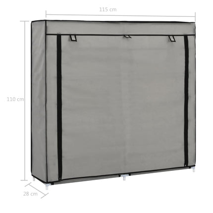 Armoire À Chaussures Avec Housse Tissu Gris