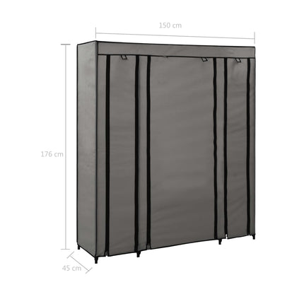 Armoire Avec Compartiments Et Tiges 150X45X176 Cm Tissu