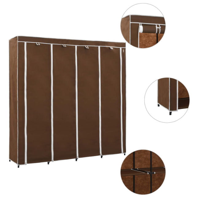Garde-Robe Avec 4 Compartiments 175X45X170 Cm