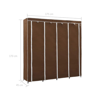 Garde-Robe Avec 4 Compartiments 175X45X170 Cm