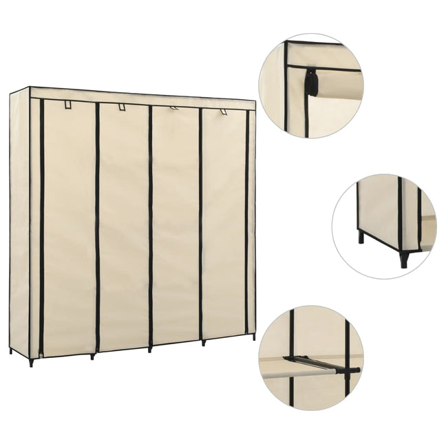 Garde-Robe Avec 4 Compartiments 175X45X170 Cm