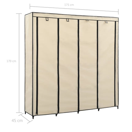Garde-Robe Avec 4 Compartiments 175X45X170 Cm