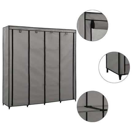 Garde-Robe Avec 4 Compartiments 175X45X170 Cm