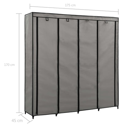 Garde-Robe Avec 4 Compartiments 175X45X170 Cm