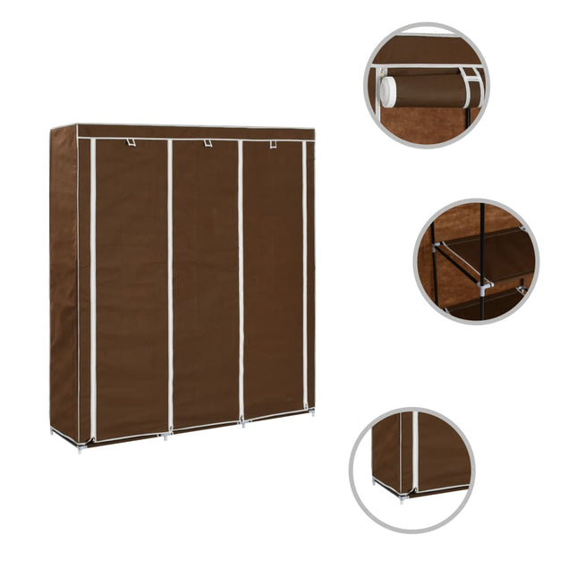 Armoire Avec Compartiments Et Barres 150X45X175 Cm Tissu