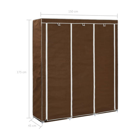 Armoire Avec Compartiments Et Barres 150X45X175 Cm Tissu