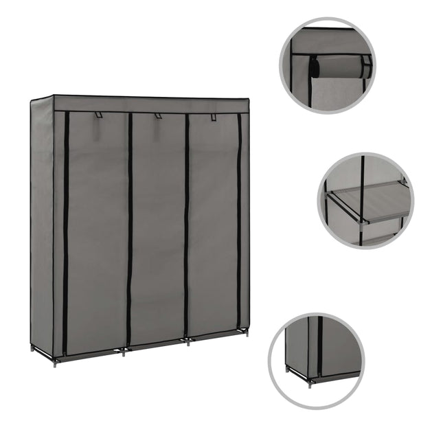 Armoire Avec Compartiments Et Barres 150X45X175 Cm Tissu