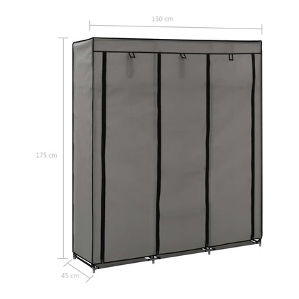 Armoire Avec Compartiments Et Barres 150X45X175 Cm Tissu
