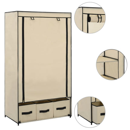 Garde-Robe 87 X 49 X 159 Cm Tissu