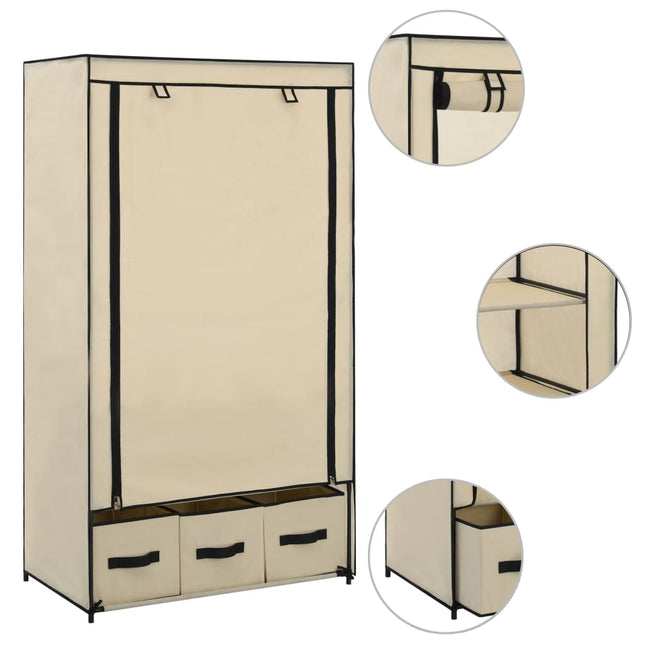 Garde-Robe 87 X 49 X 159 Cm Tissu