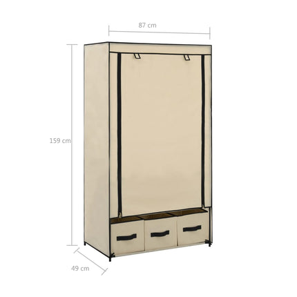 Garde-Robe 87 X 49 X 159 Cm Tissu