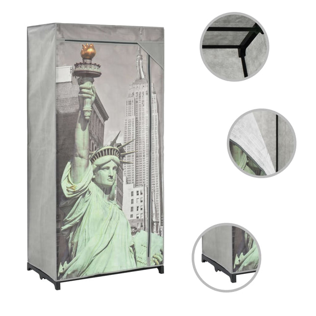 Garde-Robe New York 75X45X160 Cm Tissu