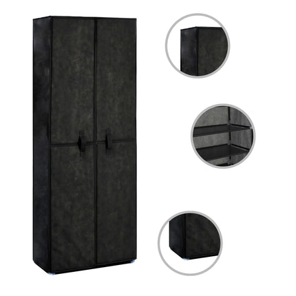 Armoire À Chaussures 60X30X Tissu Noir