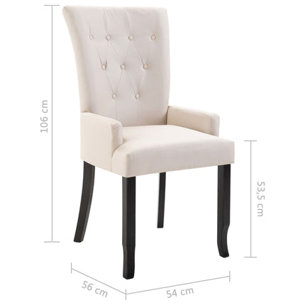 Chaise À Manger Avec Accoudoirs Tissu