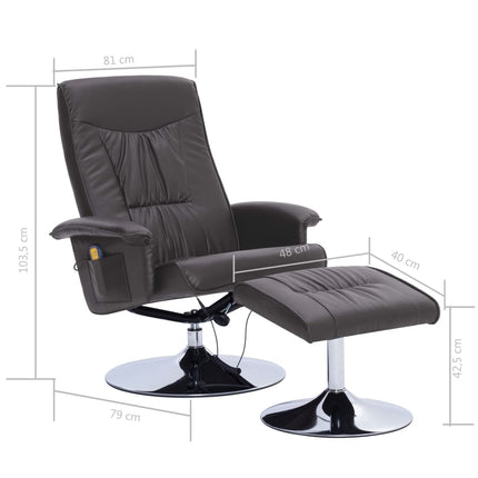 Fauteuil De Massage Avec Repose-Pied Similicuir