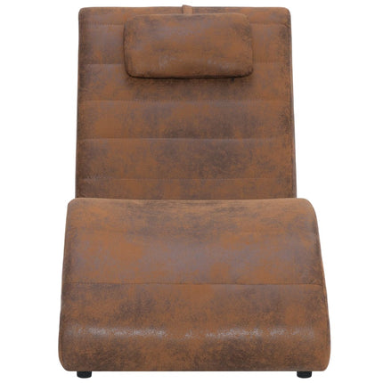 Chaise Longue Avec Oreiller Similicuir Daim