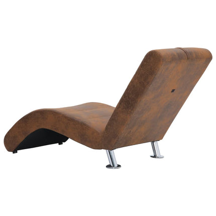 Chaise Longue Avec Oreiller Similicuir Daim