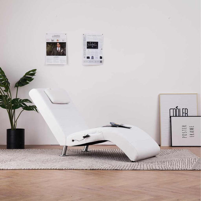 Chaise Longue De Massage Avec Oreiller Similicuir
