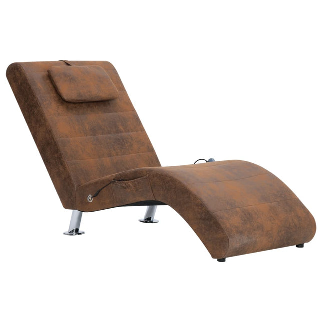 Chaise Longue De Massage Avec Oreiller Similicuir Daim