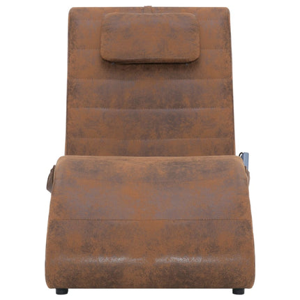 Chaise Longue De Massage Avec Oreiller Similicuir Daim