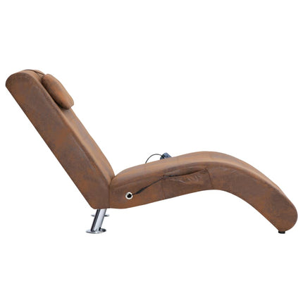 Chaise Longue De Massage Avec Oreiller Similicuir Daim