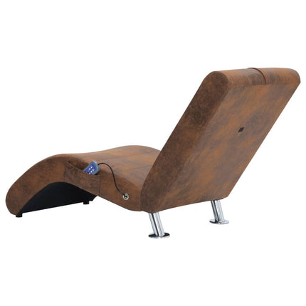 Chaise Longue De Massage Avec Oreiller Similicuir Daim