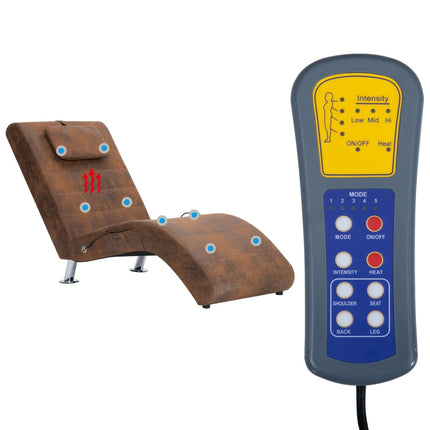 Chaise Longue De Massage Avec Oreiller Similicuir Daim