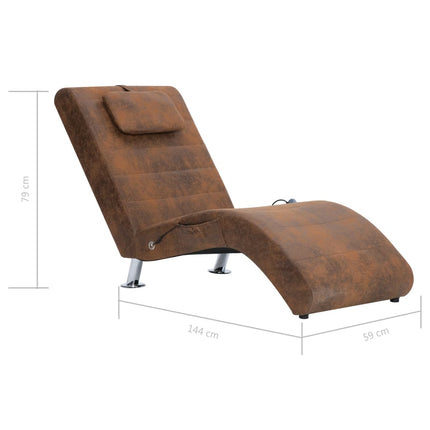 Chaise Longue De Massage Avec Oreiller Similicuir Daim